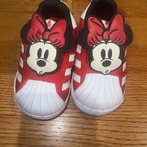 adidas Kids Red and White Minnie Mouse Sneakers